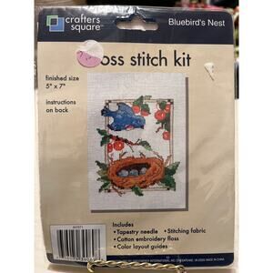 Bluebird's Nest Cross Stitch Kit Crafters Square Babies Cherries